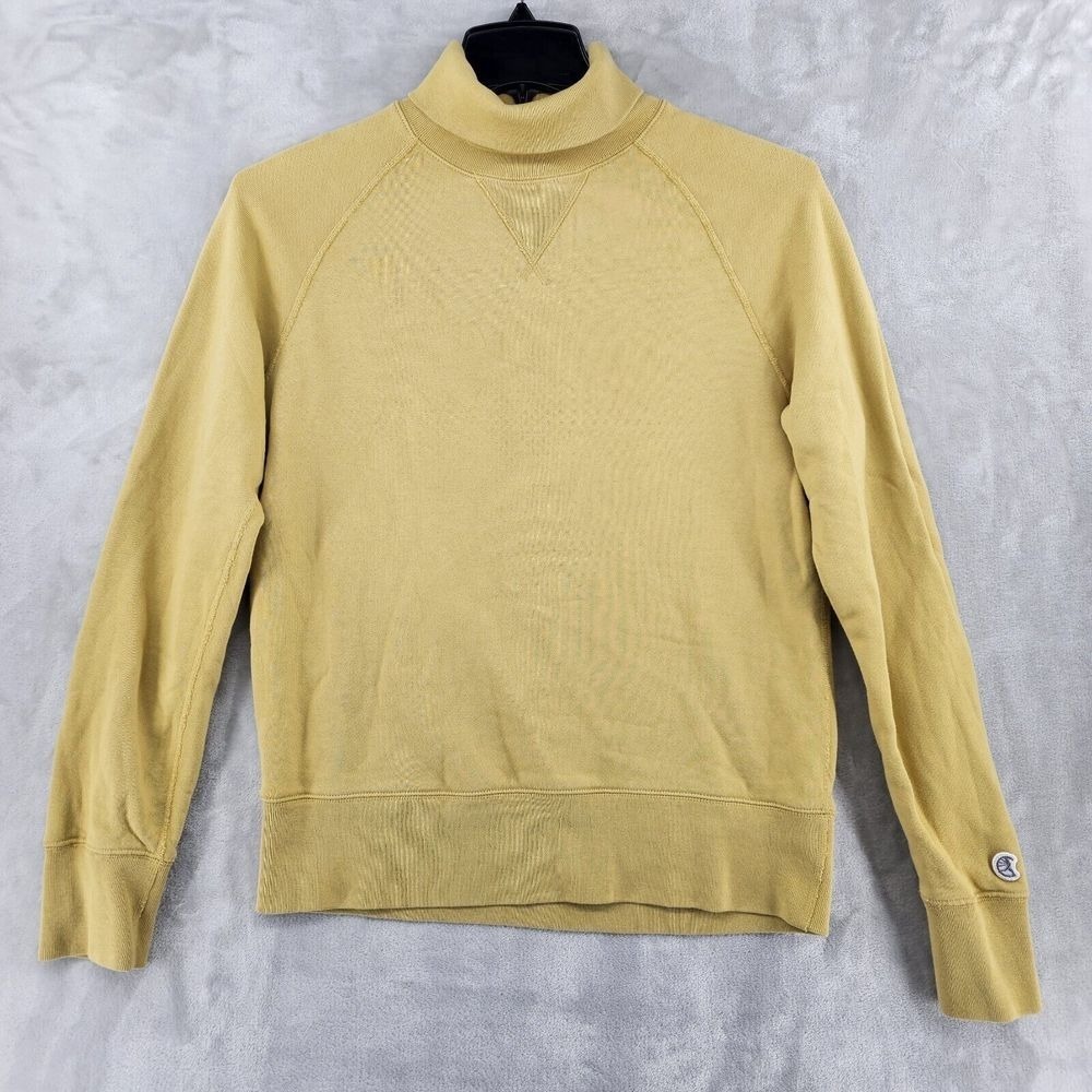 Champion Todd Snyder Sweatshirt Mens Small Yellow Turtleneck Raglan Pullover